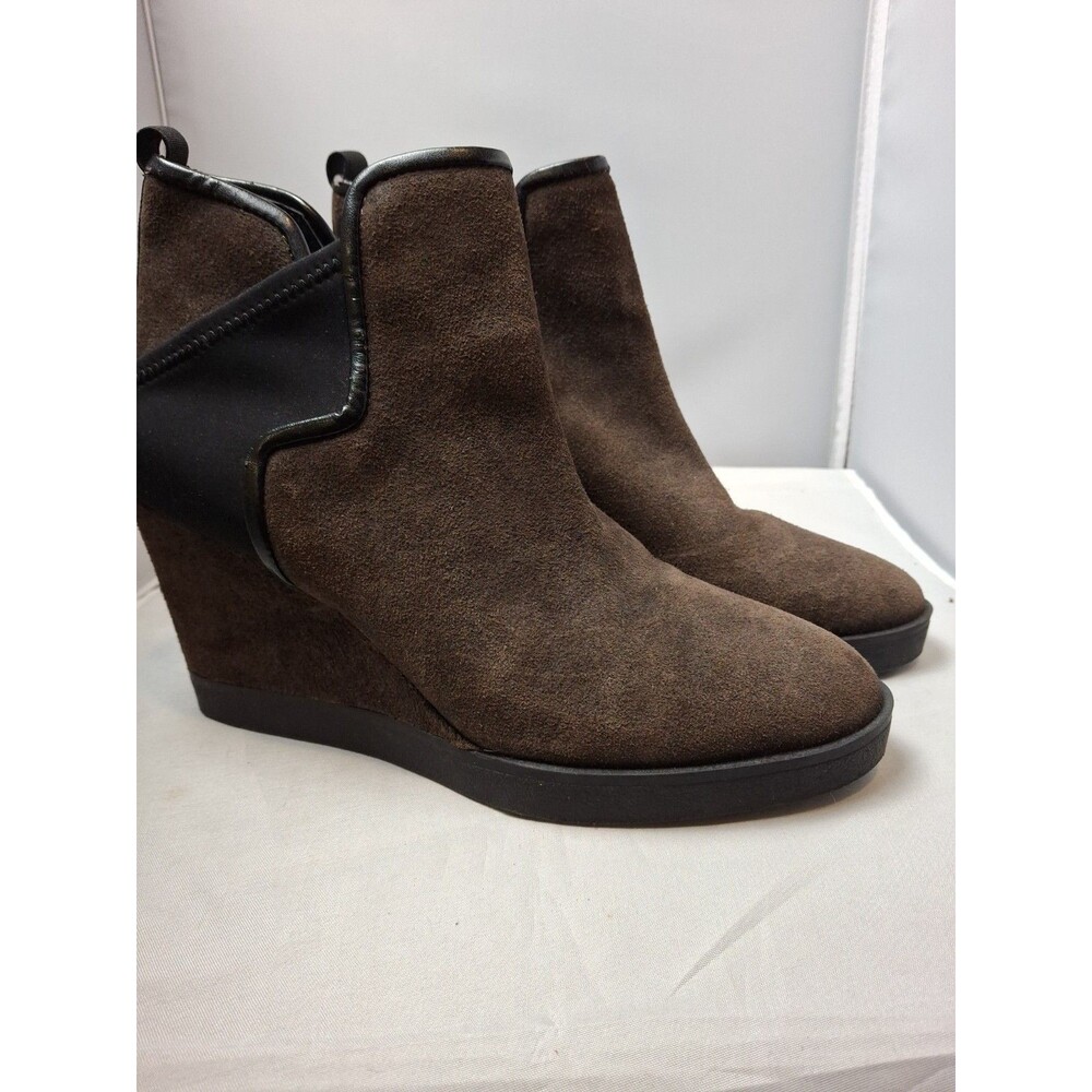 DONALD PLINER Women's Lulu-BV Brown Suede Wedge Booties Size 7.5